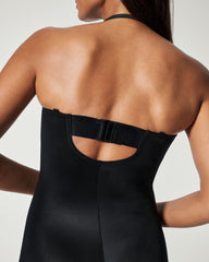SPANXshape™ Suit Your Fancy Strapless Cupped Mid-Thigh Bodysuit Very Black