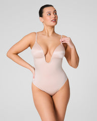 SPANXshape™ Suit Your Fancy Plunge Low-Back Thong Bodysuit Champagne Beige