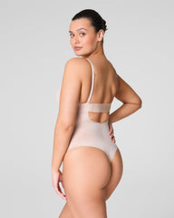 SPANXshape™ Suit Your Fancy Plunge Low-Back Thong Bodysuit Champagne Beige