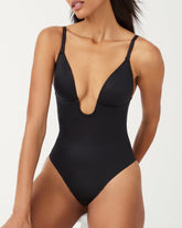 SPANXshape™ Suit Your Fancy Plunge Low-Back Thong Bodysuit Very Black