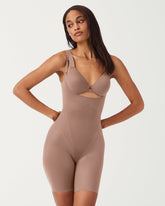 SPANXshape™ Invisible Open-Bust Mid-Thigh Bodysuit Cafe Au Lait