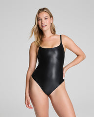 SPANXshape™ LuxeShine Cami Thong Bodysuit Very Black Shimmer