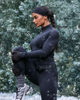 SPANX® Get Moving Brushed Contour Half Zip Very Black