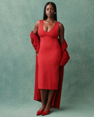 SPANXshape™ Ponte V-Neck Midi Dress SPANX® Red