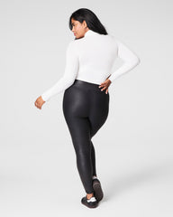 SPANXshape™ Faux Leather Fleece Lined Leggings Black