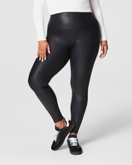 SPANXshape™ Faux Leather Fleece Lined Leggings Black