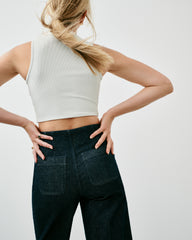 SPANXshape™ Original EveryWear Zero Waistband Cropped Wide Leg Jeans Raw Indigo
