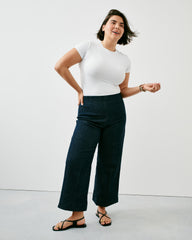 SPANXshape™ Original EveryWear Zero Waistband Cropped Wide Leg Jeans Raw Indigo