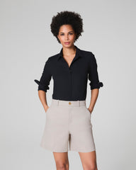 SPANX® Poplin No-Gape Tailored Shirt Classic Black