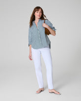 SPANX® Poplin Oversized Button-Up Shirt Classic White/Timeless Navy/Ivy