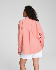 SPANX® Poplin Oversized Button-Up Shirt Porcelain/Poppy
