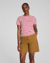 SPANX® Cotton Crewneck Tee Ivory/Spanx Red