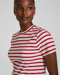 SPANX® Cotton Crewneck Tee Ivory/Spanx Red