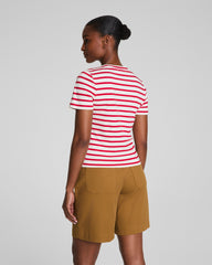 SPANX® Cotton Crewneck Tee Ivory/Spanx Red