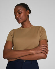 SPANX® Cotton Crewneck Tee Barley