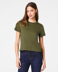 SPANX® Cotton Crewneck Tee Dark Pine
