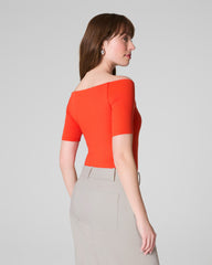 SPANXsmooth™ Jersey Scoop Neck Thong Bodysuit Poppy