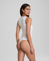 SPANXsmooth™ Jersey V-Neck Thong Bodysuit Classic White