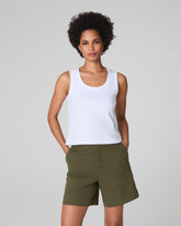 SPANX® Cotton Crewneck Tank Classic White