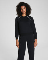 SPANX AirEssentials® Pique Long Sleeve Crewneck Top Very Black