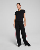 SPANX AirEssentials® Colorblock Wide Leg Track Pant Very Black/Powder/Spanx Red