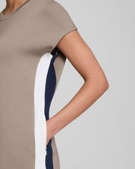 SPANX® AirEssentials Colorblock Mini T-Shirt Dress Ashwood/Powder/Timeless Navy