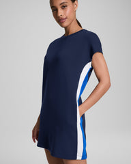 SPANX® AirEssentials Colorblock Mini T-Shirt Dress Timeless Navy/Powder/Cerulean