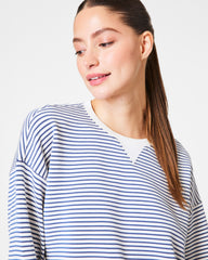 SPANX AirEssentials® Striped Crewneck Faded Indigo Stripe