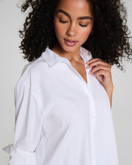 SPANX® Poplin Oversized Button-Up Shirt Classic White