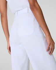 SPANXsupersmooth™ Stretch Twill Cropped Wide Leg Pant Classic White