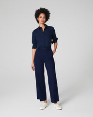 SPANXsupersmooth™ Stretch Twill Cropped Wide Leg Pant Timeless Navy