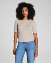SPANX® Sleek Jersey Elbow Sleeve Ruched Top