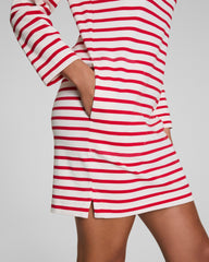 SPANX® Cotton Boatneck Mini Dress Ivory/Spanx Red
