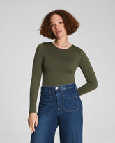 SPANXsmooth™ Jersey Crewneck Long Sleeve Top Dark Pine