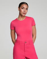 SPANXsmooth™ Jersey Crewneck Thong Bodysuit Tulip