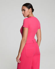 SPANXsmooth™ Jersey Crewneck Thong Bodysuit Tulip