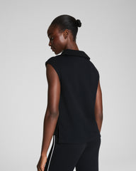 SPANX AirEssentials® Pique Sleeveless Half Zip Very Black