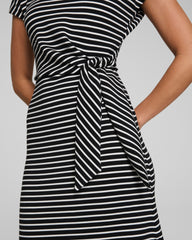 SPANX® AirEssentials Tie-Waist Maxi Dress, Stripe Very Black Stripe