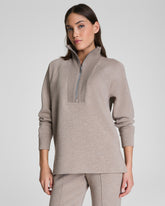 SPANX AirEssentials® Brushed Half Zip Tunic Birch Heather
