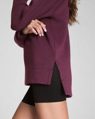 SPANX AirEssentials® Brushed Half Zip Tunic Plum Berry Heather