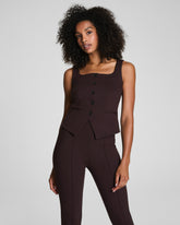 SPANX® Ponte Tailored Vest Truffle Brown