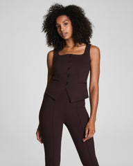 SPANX® Ponte Tailored Vest Truffle Brown