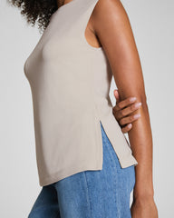 SPANX® Sleek Jersey High Neck Tee Bone
