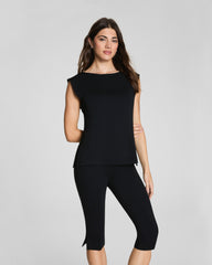 SPANX® Sleek Jersey High Neck Tee Classic Black