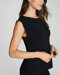 SPANX® Sleek Jersey High Neck Tee Classic Black