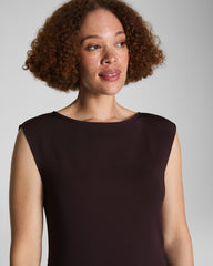 SPANX® Sleek Jersey High Neck Tee Truffle Brown