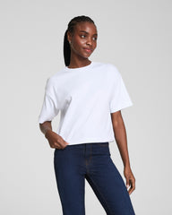 SPANX® Cotton Cropped Tee Classic White