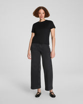 SPANXshape™ Authentic 360 Cropped Wide Leg Jeans with Patch Pockets Carbon