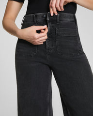 SPANXshape™ Authentic 360 Cropped Wide Leg Jeans with Patch Pockets Carbon