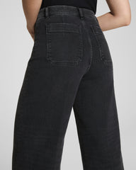 SPANXshape™ Authentic 360 Cropped Wide Leg Jeans with Patch Pockets Carbon